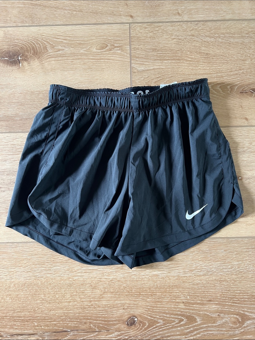 Nike Black Women's Athletic Shorts with White Swoosh